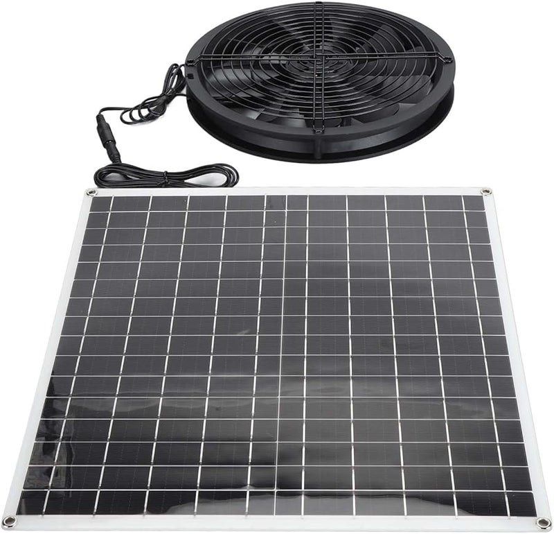 Solar Powered Ventilation Fan 20W ABS Blades 25cm Airflow For Chicken Coop Barn Greenhouse - Image 4