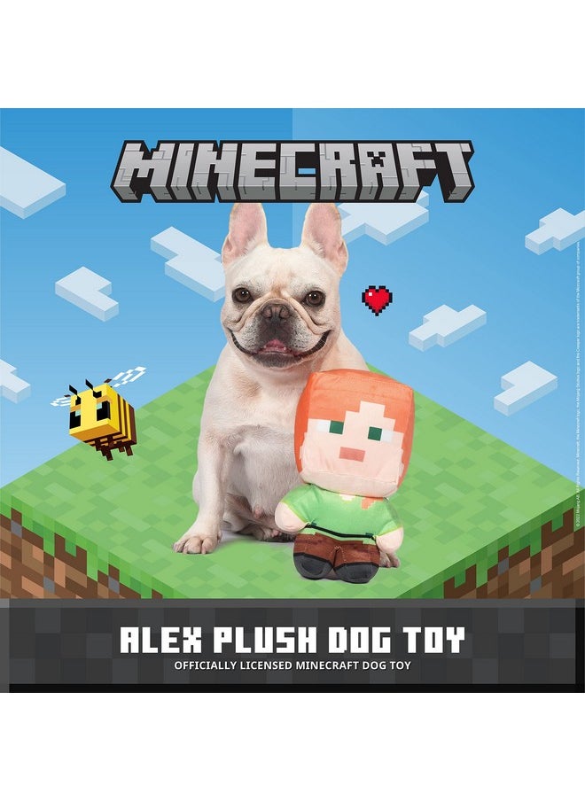 MINECRAFT Minecraft for Pets 9" Alex Figure Plush Squeak Toy for Dogs | Officially Licensed Mojang Studios Pet Products | Alex Miner Plush Dog Toy with Squeaky, Gifts for Kids Who Love Video Games  - Image 2