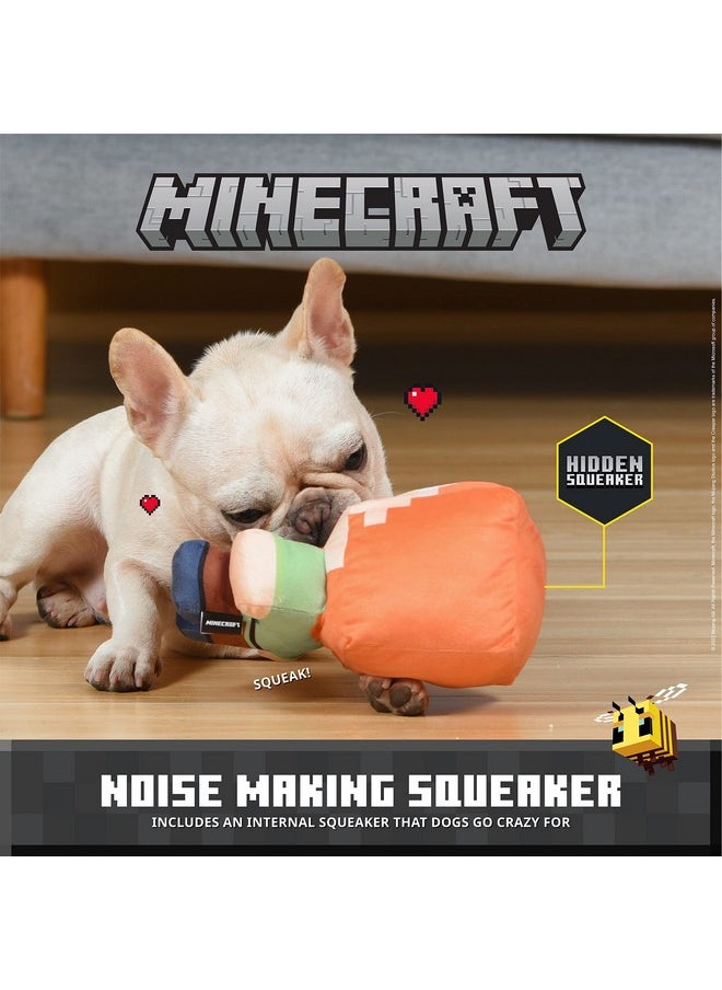 MINECRAFT Minecraft for Pets 9" Alex Figure Plush Squeak Toy for Dogs | Officially Licensed Mojang Studios Pet Products | Alex Miner Plush Dog Toy with Squeaky, Gifts for Kids Who Love Video Games  - Image 3