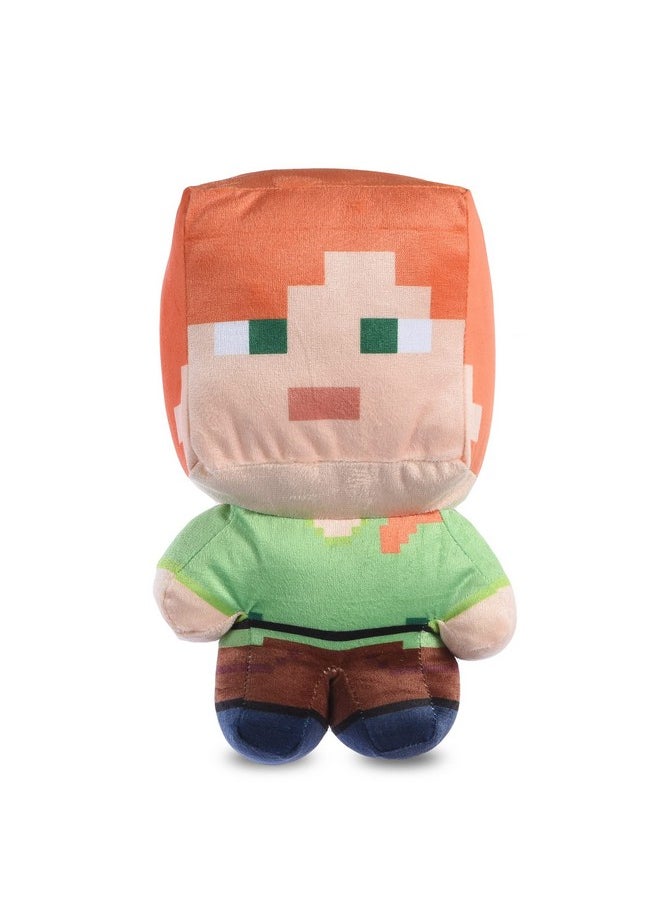 MINECRAFT Minecraft for Pets 9" Alex Figure Plush Squeak Toy for Dogs | Officially Licensed Mojang Studios Pet Products | Alex Miner Plush Dog Toy with Squeaky, Gifts for Kids Who Love Video Games  - Image 1