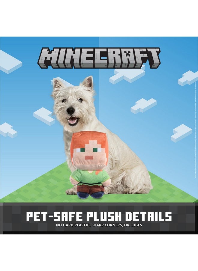 MINECRAFT Minecraft for Pets 9" Alex Figure Plush Squeak Toy for Dogs | Officially Licensed Mojang Studios Pet Products | Alex Miner Plush Dog Toy with Squeaky, Gifts for Kids Who Love Video Games  - Image 4