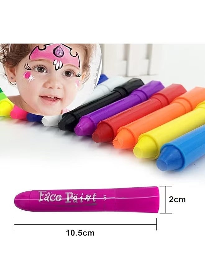 Unewshi Face Paint Crayons, 12 Colors Face Paints for Children Make Up Set, Washable Make Up Set Body Painting for Boys Girls, Non-Toxic, Party Cosplay Face Paint Crayons for Ages 3+ - Image 5