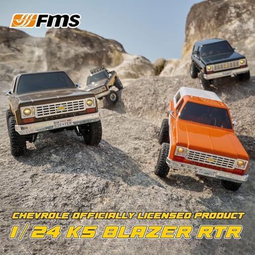 EAZYRC X FMS 124 Chevy K5 Blazer 1976s RC Truck RTR Orange with Lisense RC Crawler 4WD 5Km 2Speed Transmission RC Car OffRoad VehiclePlay as Soon as You get itOrange - Image 5