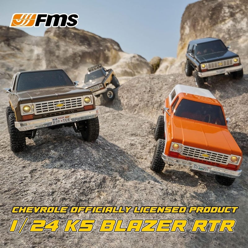 EAZYRC X FMS 124 Chevy K5 Blazer 1976s RC Truck RTR Orange with Lisense RC Crawler 4WD 5Km 2Speed Transmission RC Car OffRoad VehiclePlay as Soon as You get itOrange - Image 3
