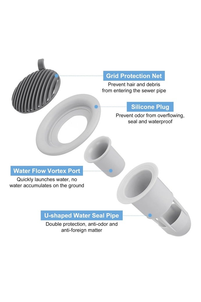 4 PCS Shower Floor Drain Backflow Preventer, Valve Sewer Anti-Odor Core Insert Drain Plug Hair Catcher for Kitchen Bathroom Balcony - Image 3
