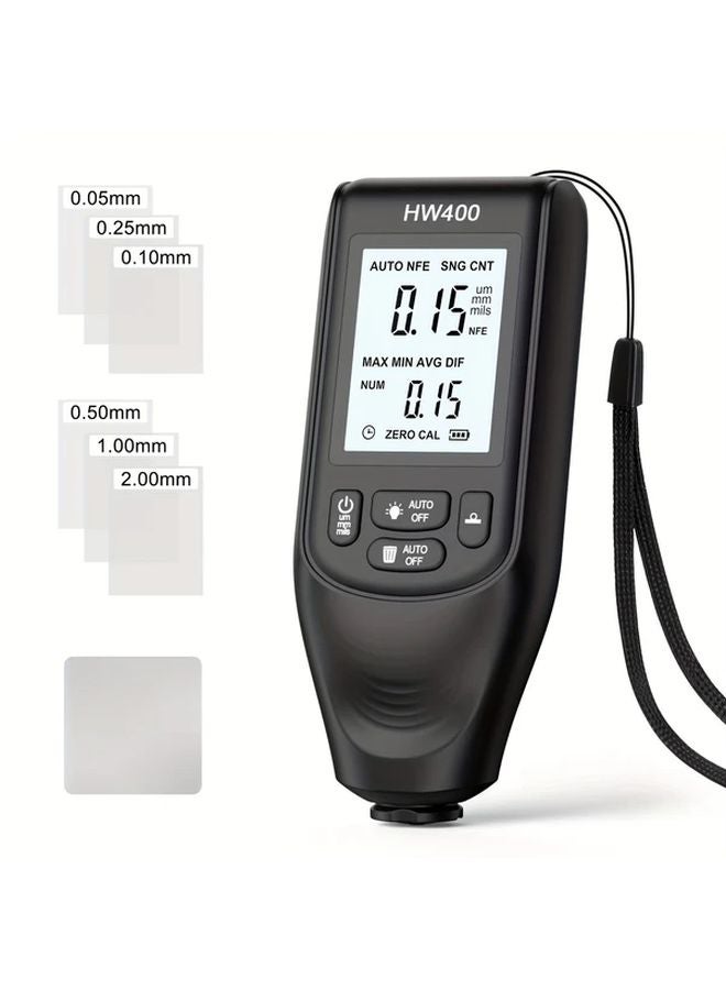 Black HW400 Digital Car Paint Thickness Gauge Auto Bodywork Inspection 0 2000UM - Image 1