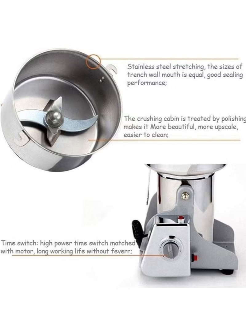 SILVER CREST Heavy 2000W High-Speed Powder Grinder Silver Crest 400g – Multi-Purpose Grinder | Stainless Steel | Dry Spices, Grains & Herbs Crusher (400g) - Image 3