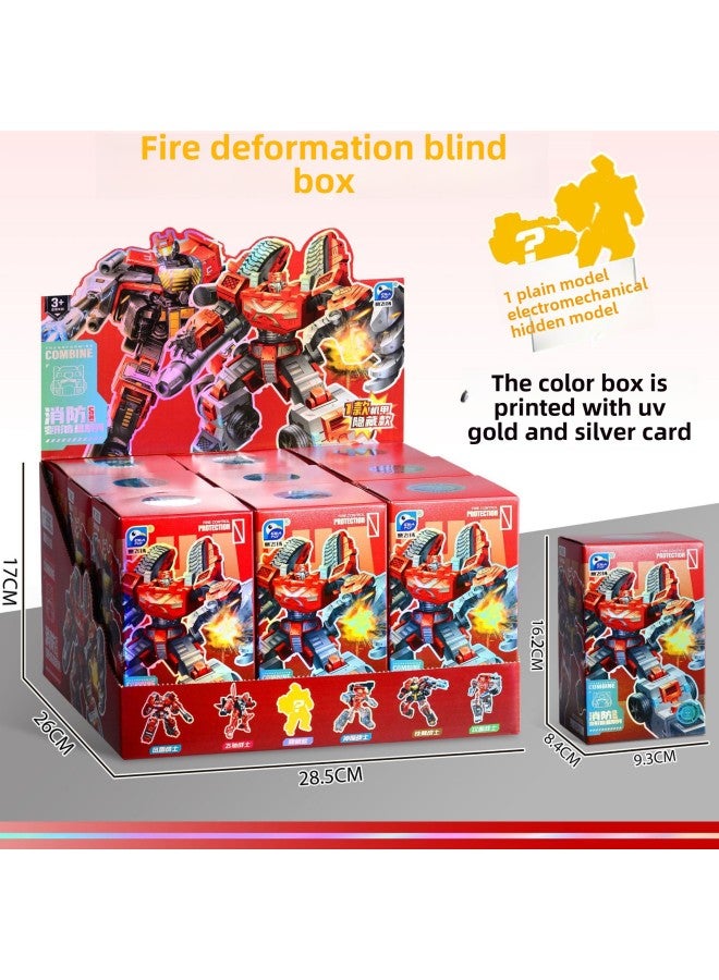 Boy Toy Deformation Mecha Engineering Fire Truck Car Model Blind Box دمية آلة هدية ألعاب تعليمية بالجملة - اللون: 91859 نموذج سيارة متحول صندوق أعمى (خذ 9 قطع وأرسل صندوقًا واحدًا) - Image 4
