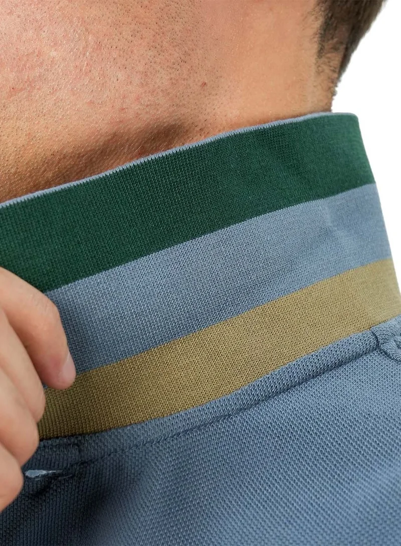 GIORDANO Men's Performance Polo: Classic Piqué, Tipped Collar, Embroidered Detail