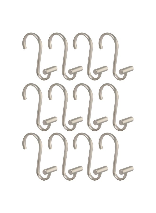 iDesign 76752 Metal T-Bar Shower Curtain Hooks Rust Resistant Rings for Kid's, Guest, Master Bathroom, 1" x 1.75" x 2.75", Set of 12, Satin - Image 1