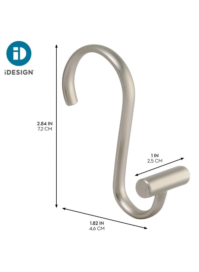 iDesign 76752 Metal T-Bar Shower Curtain Hooks Rust Resistant Rings for Kid's, Guest, Master Bathroom, 1" x 1.75" x 2.75", Set of 12, Satin - Image 3