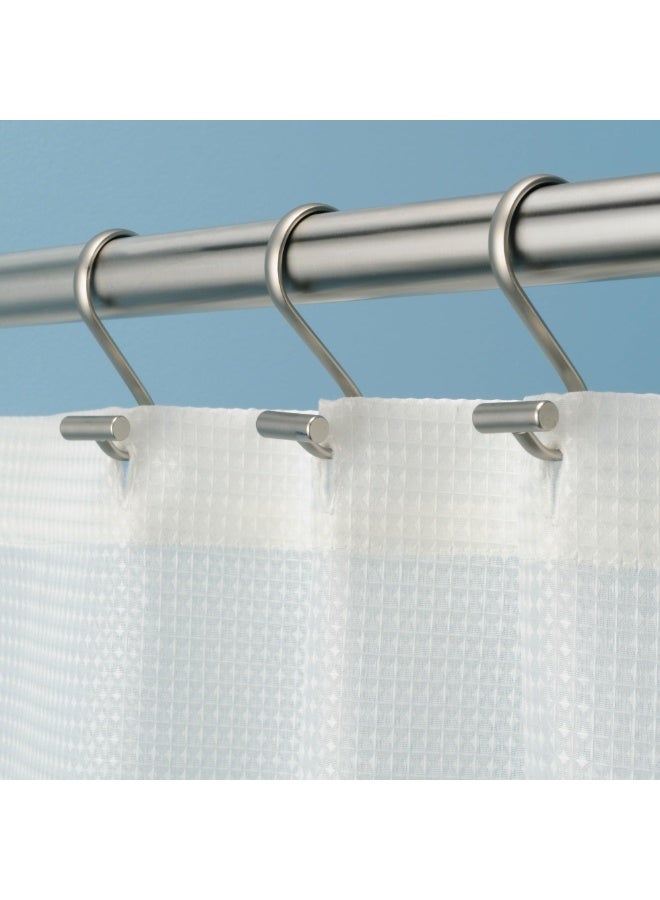 iDesign 76752 Metal T-Bar Shower Curtain Hooks Rust Resistant Rings for Kid's, Guest, Master Bathroom, 1" x 1.75" x 2.75", Set of 12, Satin - Image 5