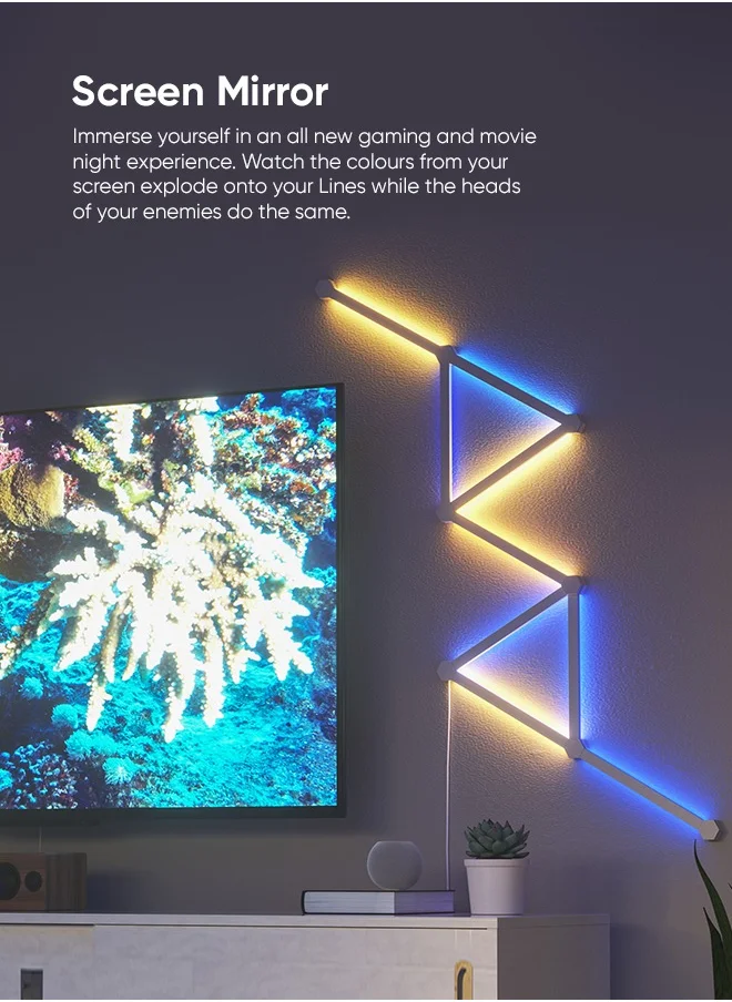 Nanoleaf Lines Squared Smart Light Expansion Kit - 3 Pack - Smart WiFi LED Light System w/ Music Visualizer, Instant Wall Decoration, Home or Office Use, 16M+ Colors, Low Energy Consumption | Gaming Lights