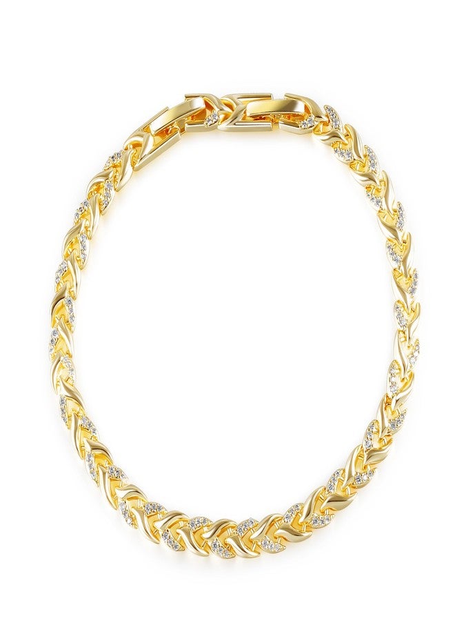 Kose Gold Bracelet for Women Trendy, 14K Gold Plated Dainty Link Chain Bracelet, Length 6.5inch (Not Included 0.6inch Removable Extension Buckle) - Image 1