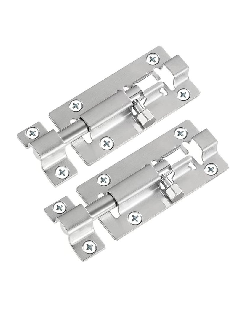 Y&D Stainless Steel Door Latch Sliding Lock Barrel Bolt 2pcs, 3 Inch Length 201 Protect Your Security and Privacy Pack of 2  - Image 1