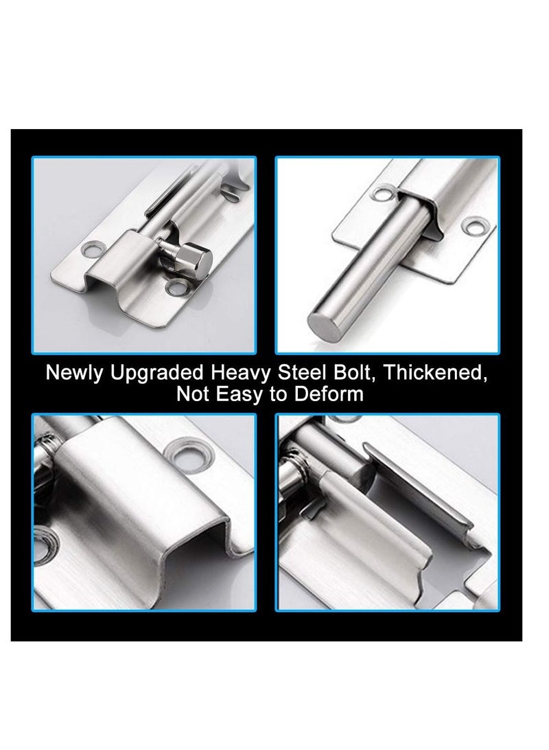 Y&D Stainless Steel Door Latch Sliding Lock Barrel Bolt 2pcs, 3 Inch Length 201 Protect Your Security and Privacy Pack of 2  - Image 4