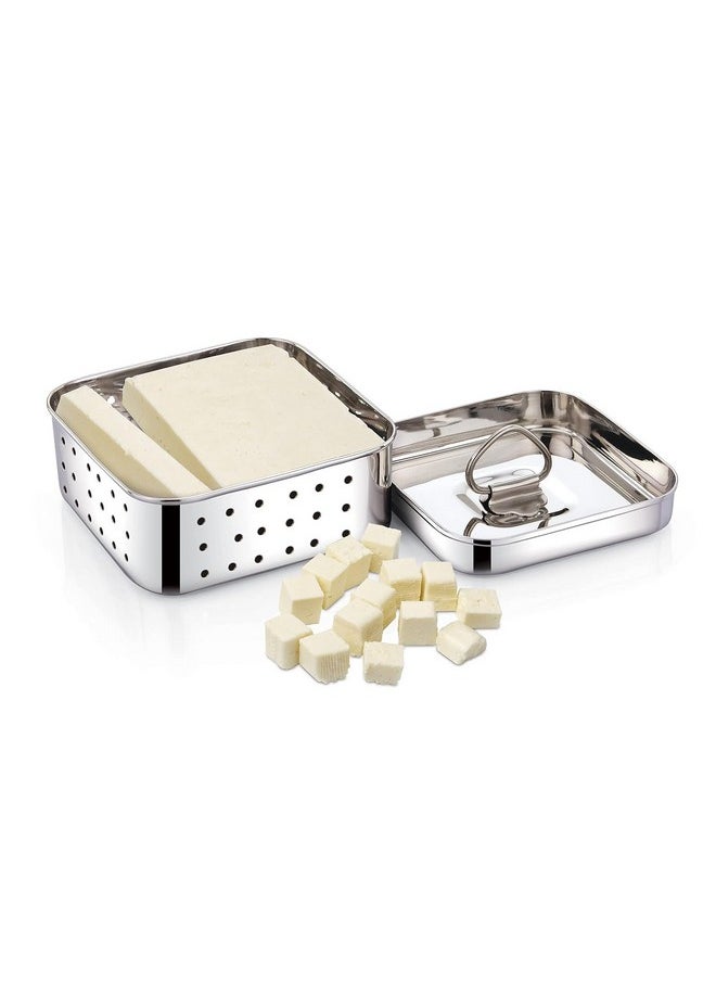Expresso - Expresso Stainless Steel Paneer/Tofu Press, Silver, Square Shape, Durable, and Easy for Perfect Homemade Paneer or Tofu (250 Ml),Size-10.4X10.4X4 Centimeters - Image 1