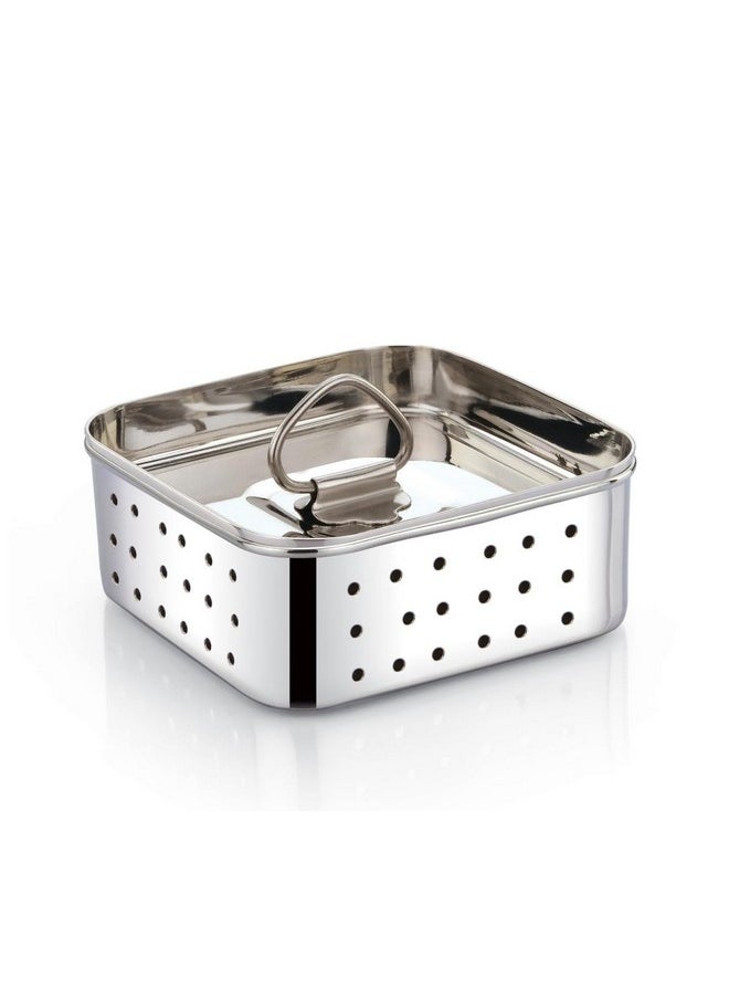 Expresso - Expresso Stainless Steel Paneer/Tofu Press, Silver, Square Shape, Durable, and Easy for Perfect Homemade Paneer or Tofu (250 Ml),Size-10.4X10.4X4 Centimeters - Image 1