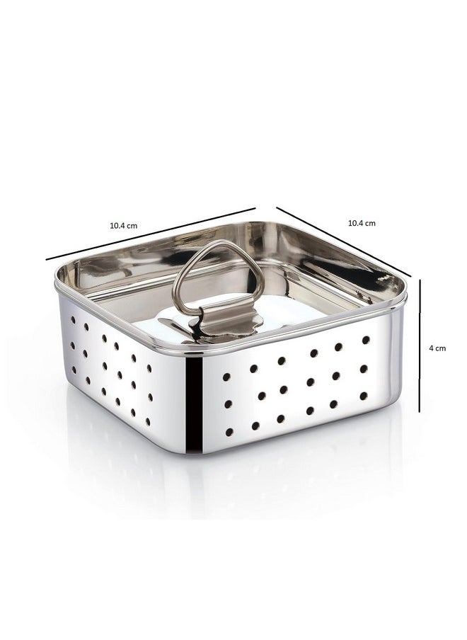 Expresso - Expresso Stainless Steel Paneer/Tofu Press, Silver, Square Shape, Durable, and Easy for Perfect Homemade Paneer or Tofu (250 Ml),Size-10.4X10.4X4 Centimeters - Image 1