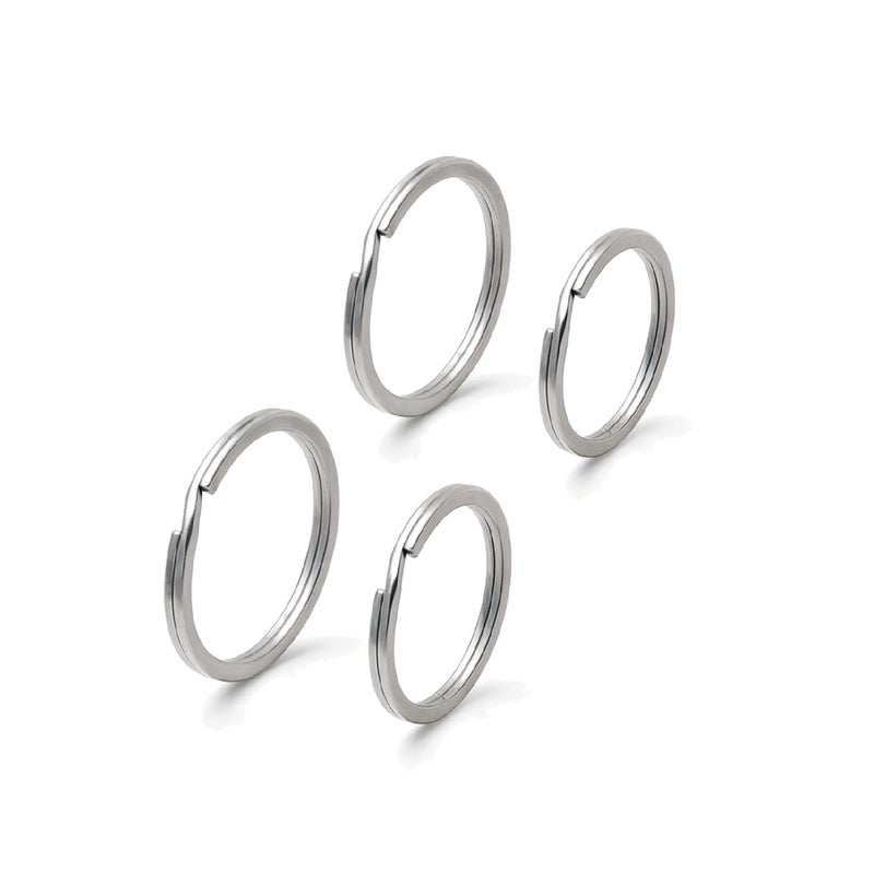 Flickzo 316 Stainless Steel Key Rings 4 Pack (2Ã—1.18in & 2Ã—1.37in) Rustproof Heavy Duty Split Rings for Car Keys, Dog Tags, Diving, Boating, Outdoor, Pool, Lab, DIY Crafts - Image 1