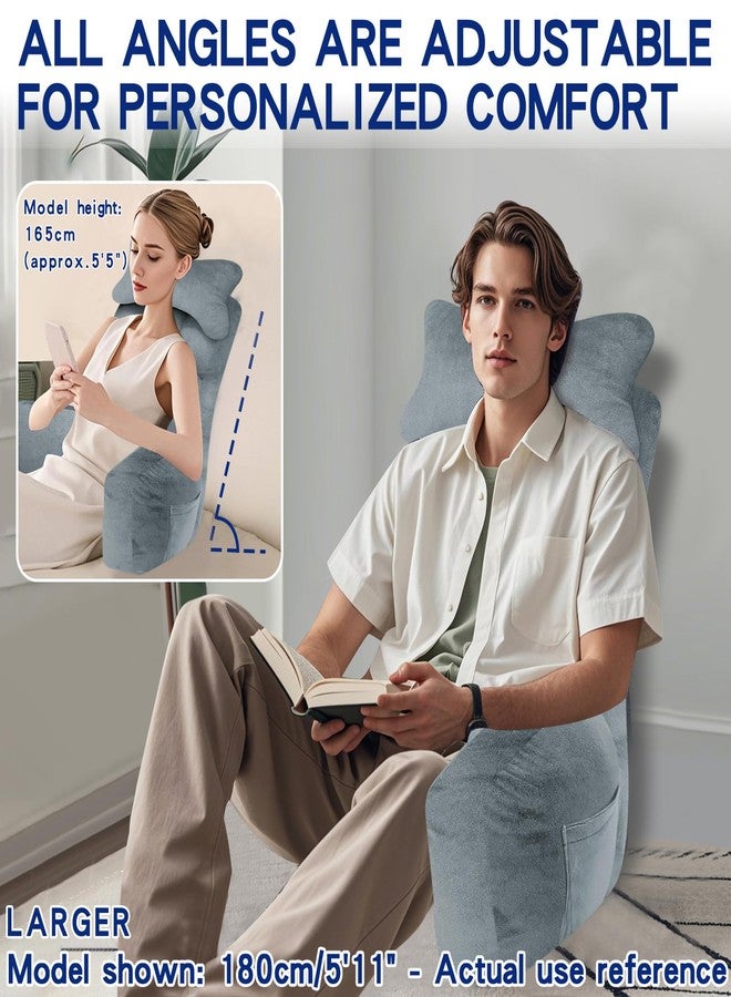 YDCEULARDOH Reading Pillow for Bed Adult - Large Bed Pillow with Arms, Supportive Back Pillow for Sitting Up in Bed for Reading, Watching TV, or Gaming - Image 3