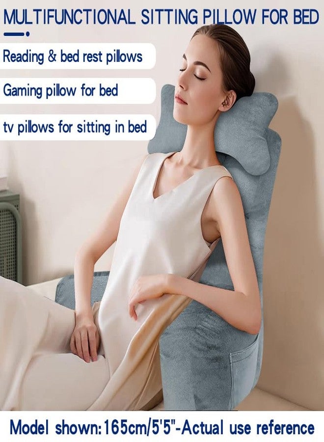 YDCEULARDOH Reading Pillow for Bed Adult - Large Bed Pillow with Arms, Supportive Back Pillow for Sitting Up in Bed for Reading, Watching TV, or Gaming - Image 4