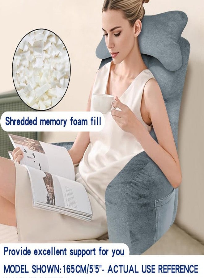 YDCEULARDOH Reading Pillow for Bed Adult - Large Bed Pillow with Arms, Supportive Back Pillow for Sitting Up in Bed for Reading, Watching TV, or Gaming - Image 2