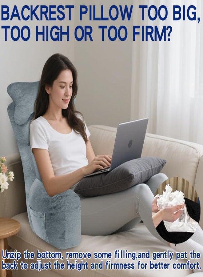 YDCEULARDOH Reading Pillow for Bed Adult - Large Bed Pillow with Arms, Supportive Back Pillow for Sitting Up in Bed for Reading, Watching TV, or Gaming - Image 5