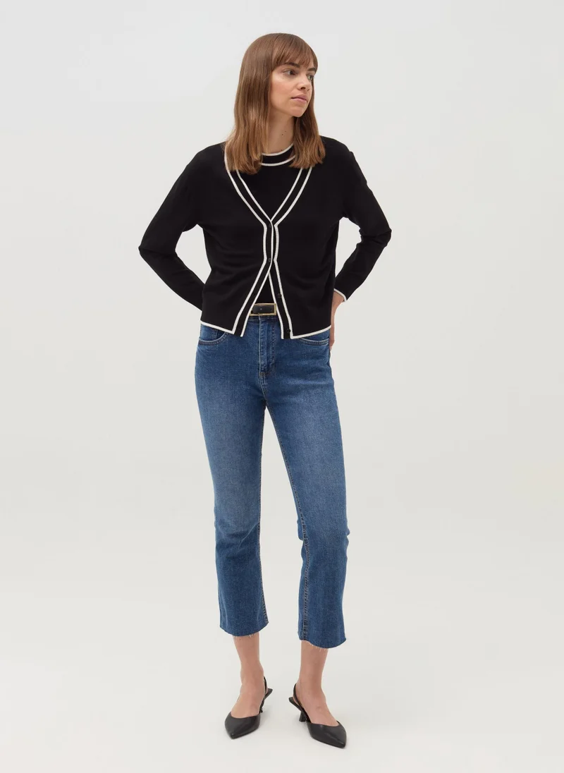 Ovs Cardigan with contrasting trim