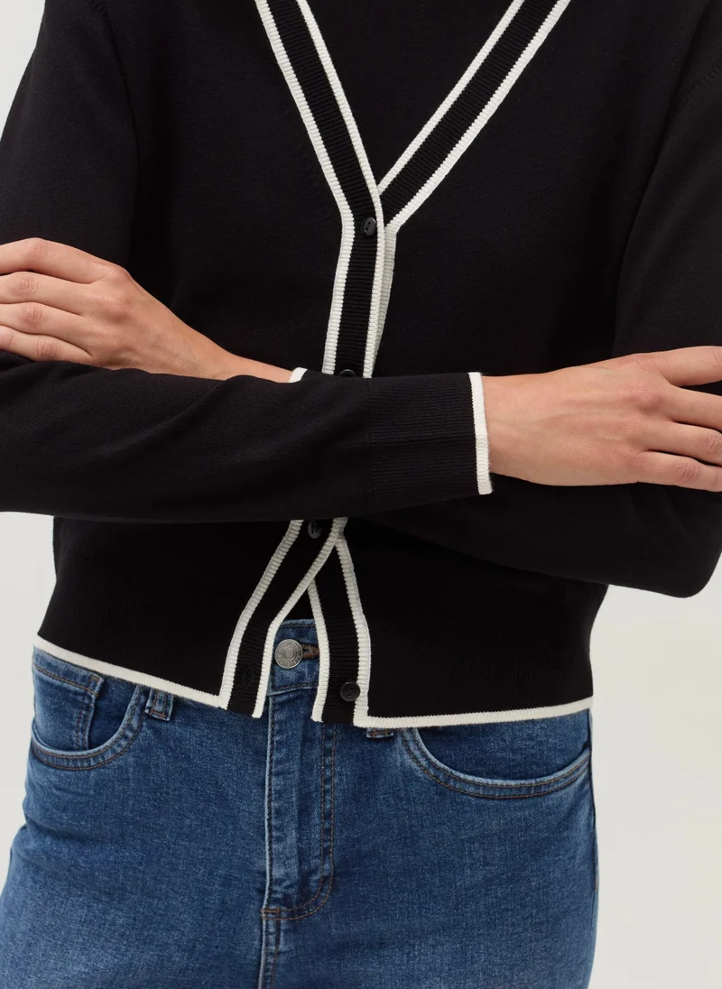 Ovs Cardigan with contrasting trim