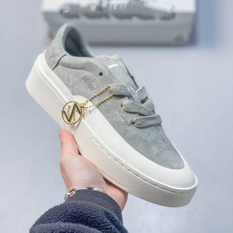 Gu Lai LABCOURT Casual Sneakers for Men and Women – Suede Thick Sole Comfortable Lace-Up Shoes, Breathable Leather Upper, All-Season - Image 1