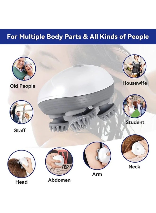 Houmt Electric Scalp Massager with Red Light Therapy Waterproof Rechargeable Head Massager with 96 Kneading Nodes for Hair Growth, Stress Relief & Relaxation Gifts for Women & Men  - Image 5