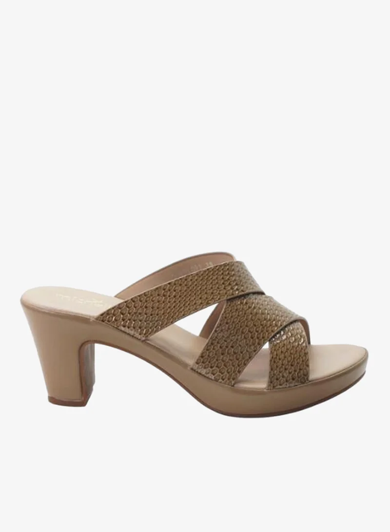 ميشيل مورجان 092-3091 Michelle Morgan Ladies Mid Heel Sandals 314RL093 Khaki