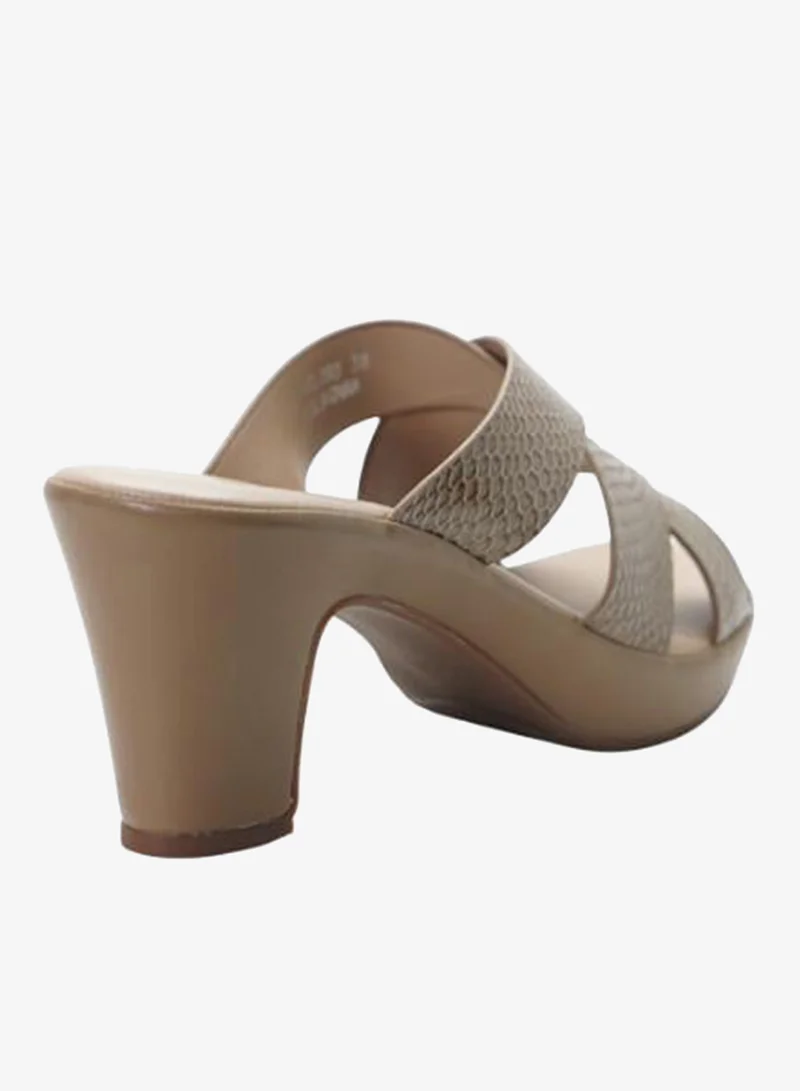 Michelle Morgan Khaki 092-3091 Michelle Morgan Ladies Mid Heel Sandals 314RL093 Khaki for Women | Best Price UAE