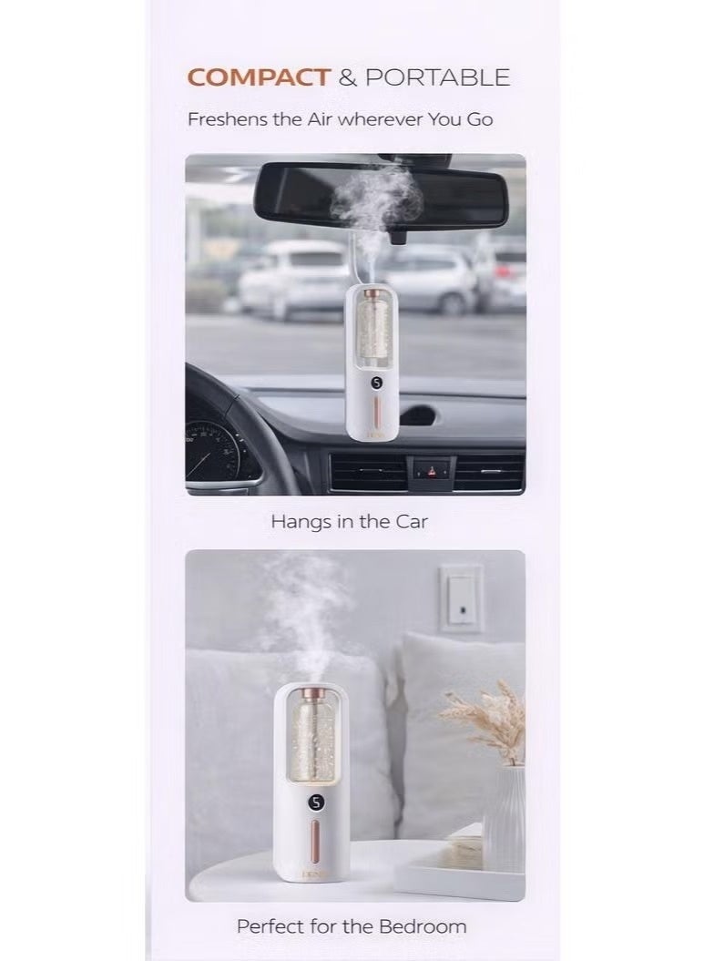 DENX DX1910 Portable Aroma Diffuser, Essential Oil Nebulizer, USB Rechargeable, Type-C Charging, 5 Mist Levels, 15-Day Battery Life, Wireless Fragrance Diffuser for Home Office Car - Image 4