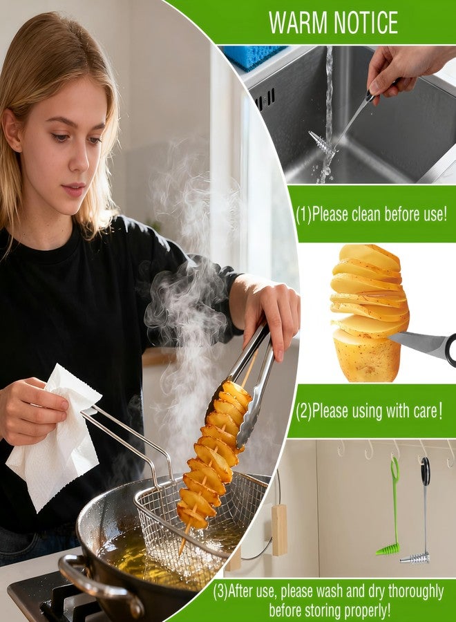 BADAO 3PCS Spiral Cutter,Piranha Spiral Cutter,Potato Cutters Peelers,Stainless Steel&Plastic Flower Curler,Manual Spiral Slicer for Boiled Eggs,Tomato,Zucchini,Vegetables,Cucumbers and Carrots,Kitchen Tool - Image 2