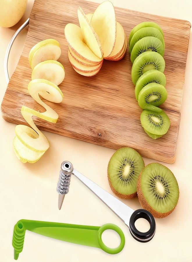 BADAO 3PCS Spiral Cutter,Piranha Spiral Cutter,Potato Cutters Peelers,Stainless Steel&Plastic Flower Curler,Manual Spiral Slicer for Boiled Eggs,Tomato,Zucchini,Vegetables,Cucumbers and Carrots,Kitchen Tool - Image 5