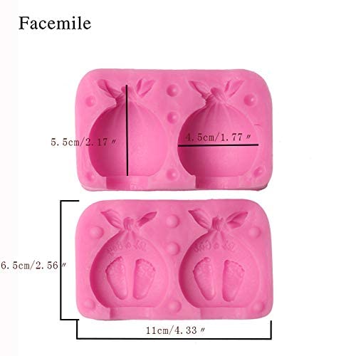 NINEXY Baby Shower Silicone Candle Mold,3D Baby Foot Silicone Soap Mold Fondant Cake Decorating Candy Chocolate Mould (Boy&Girl) - Image 2
