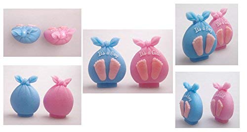 NINEXY Baby Shower Silicone Candle Mold,3D Baby Foot Silicone Soap Mold Fondant Cake Decorating Candy Chocolate Mould (Boy&Girl) - Image 5
