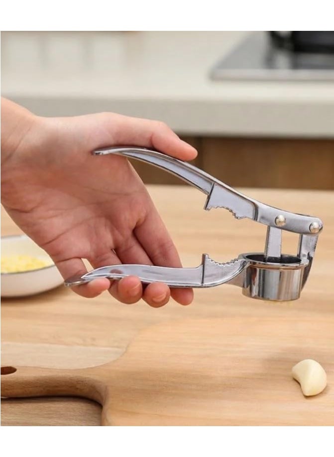 VIO - Professional Kitchen 3 In 1 Garlic Press Nutcracker Garlic Mincer Crusher Multipurpose Heavy Duty Presser Chopper Cracker Easy Clean Durable Kitchen Aid Tools - Image 1