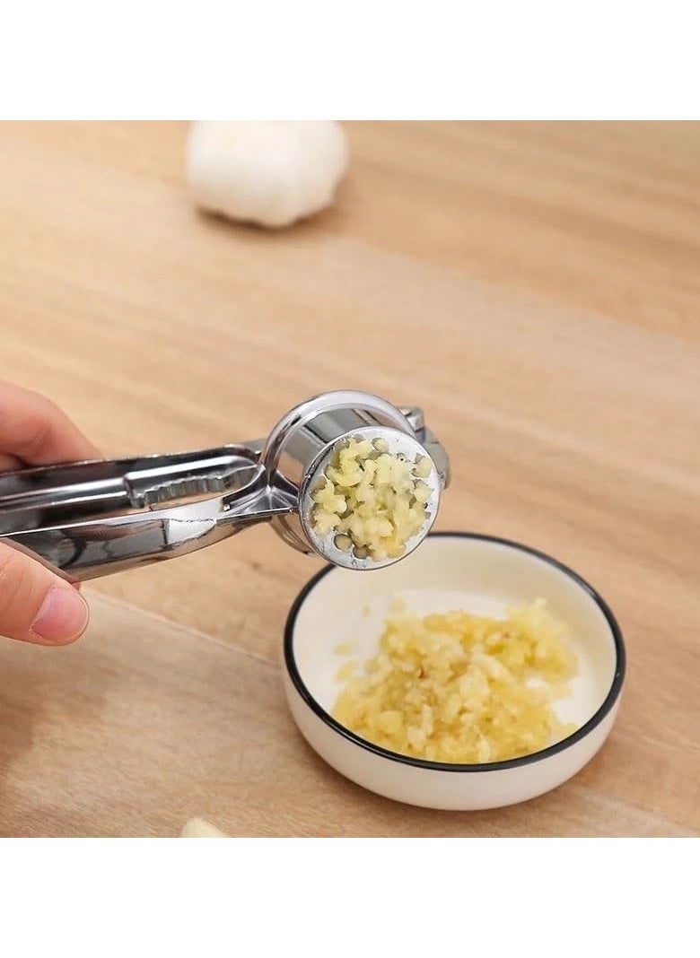 VIO - Professional Kitchen 3 In 1 Garlic Press Nutcracker Garlic Mincer Crusher Multipurpose Heavy Duty Presser Chopper Cracker Easy Clean Durable Kitchen Aid Tools - Image 1