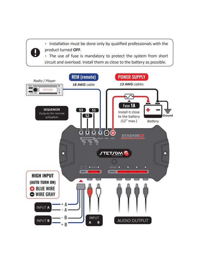 Stetsom STX 2436 Bluetooth DSP - Digital Signal Processor, DSP, Equalizer, Exclusive APP, Band Graphic, High Precision Crossover, Filters, Voltmeter, Limiter, Digital Audio Processor - Image 5
