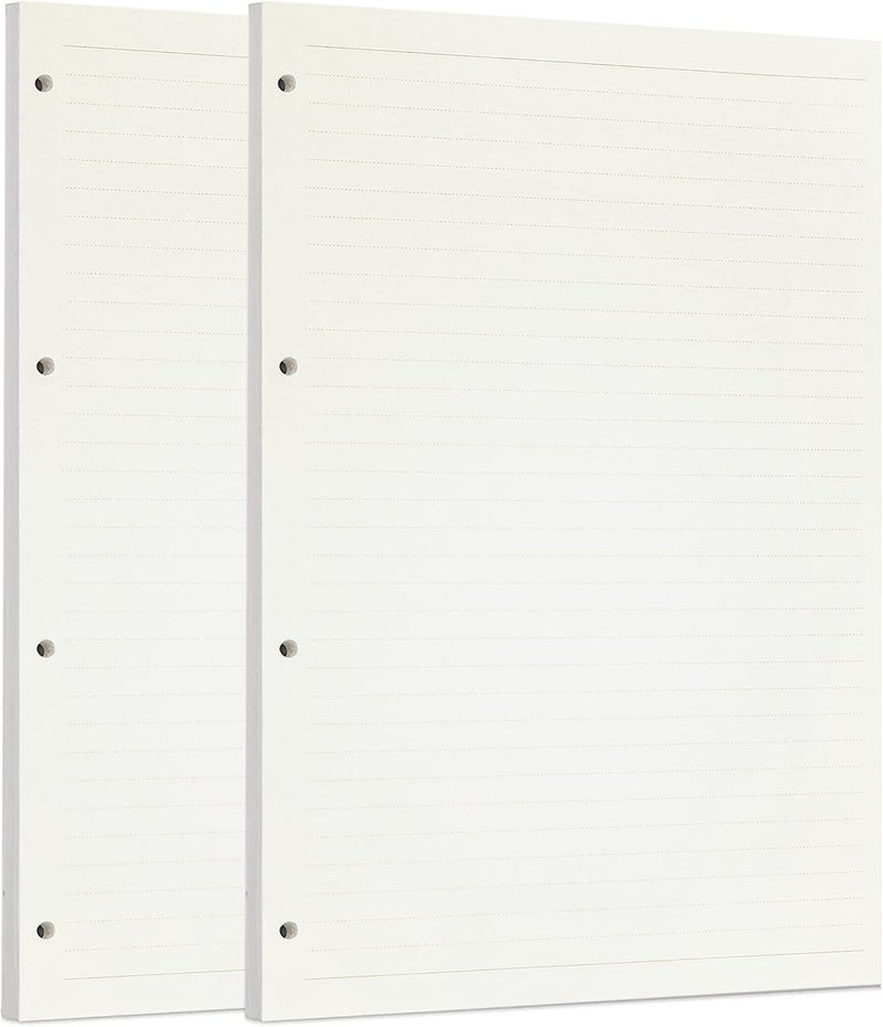 Zelten 2 Pack A4 90 Sheets/180 Pages Lined Loose Leaf Punched Paper Refills Paper for 4 Hole Binder Personal Organizer Diary Notebook Refillable Planner - Image 1