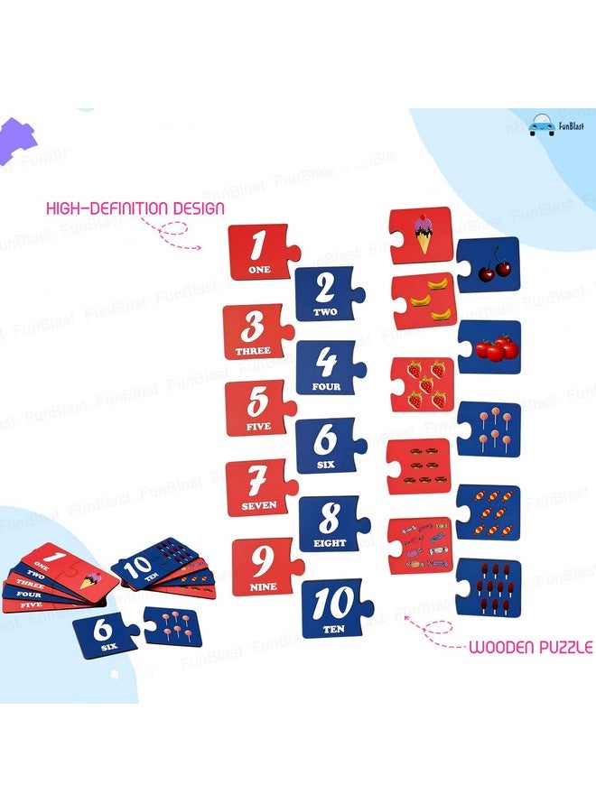 FunBlast Wooden Number Jigsaw Puzzle for Kids Jigsaw Puzzle for Kids of Age 3-5 Years - 24 Pcs (Multicolor) - Image 2