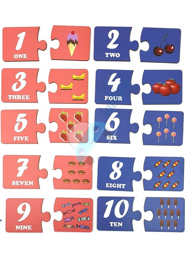 FunBlast Wooden Number Jigsaw Puzzle for Kids Jigsaw Puzzle for Kids of Age 3-5 Years - 24 Pcs (Multicolor) - Image 1