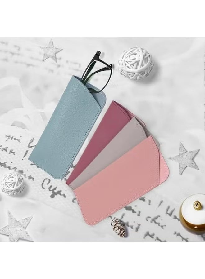 4 Pack Soft Glasses Cases, Leather Sunglasses Cases for Women & Men, Slim Eyeglasses Case - Image 4