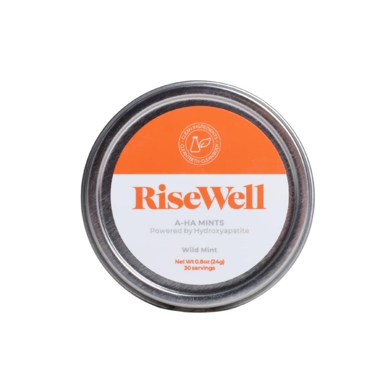 RiseWell aHA Mints Xylitol Mints for Dry Mouth Hydroxyapatite Sugar Free Breath Mint Promotes Remineralization and Freshens Breath OnTheGo Oral Mint 30 Count