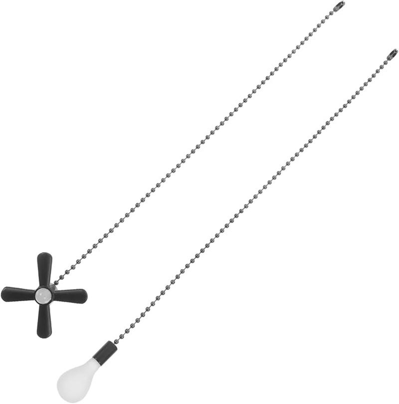 ميكيكيت أسود مروحة سقف قديمة سلسلة سحب قلادة زخرفية سهل التركيب تصميم رجعي - Image 2