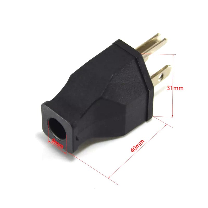 WOWSOME WOWSOME USA Plug 3 Pin 15A 125V Wiring Male Top Plug for USA Japan Canada Mexico Philippines Three Pin Plug Set of 2 Black - Image 5