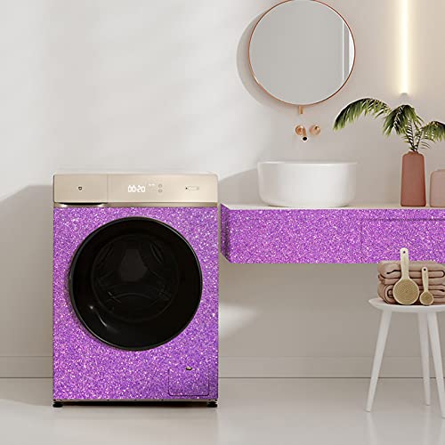 Kitico Glitter Purple Peel and Stick Wallpaper - Self Adhesive Decorative DIY Decoration 17.7"x197" - Image 5